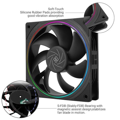 TL-S12 X3 CPU Fan 120mm Case Cooler Fan, 4pin PWM Silent Computer Fan Under 23.2dB(A) for Case CPU Liquid Cooler and CPU Air Cooler, Quiet CPU PC Fan in Saudi Arabia