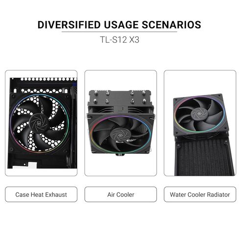 TL-S12 X3 CPU Fan 120mm Case Cooler Fan, 4pin PWM Silent Computer Fan Under 23.2dB(A) for Case CPU Liquid Cooler and CPU Air Cooler, Quiet CPU PC Fan in Saudi Arabia