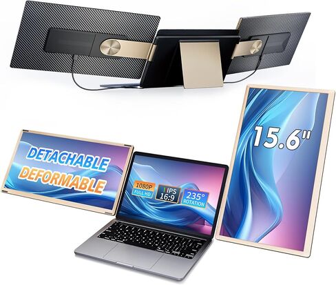 12.1'' Portable Monitor Touchscreen, FHD IPS Touch Screen, Portable Plug&Play, Travel Monitor with Kickstand & Speaker, HDMI USB C External for Laptop Phone Computer Switch PS5 in Saudi Arabia