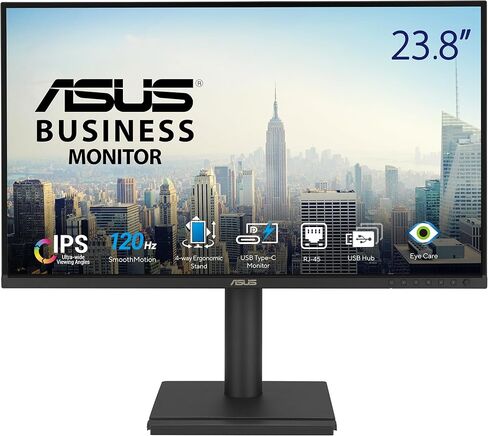 شاشة إرساء ASUS مقاس 24 بوصة USB-C (BE249CGN) - IPS، 120 هرتز، بدون إطار، RJ45، مكبرات صوت، ارتفاع قابل للتعديل، مريح، سلسلة تعاقبية، مزامنة الطاقة، العناية بالعين، قابلة للتركيب على الحائط وفقًا لمعايير VESA، ضمان 3 سنوات in Saudi Arabia