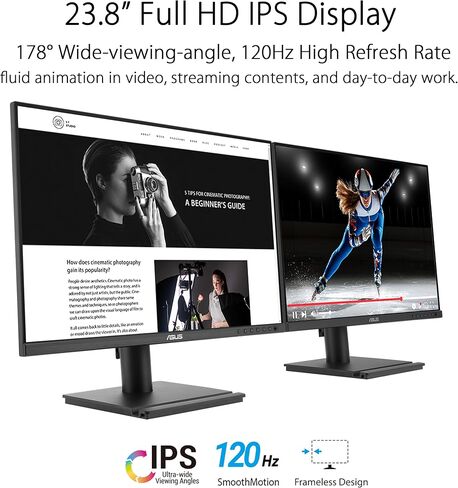 شاشة إرساء ASUS مقاس 24 بوصة USB-C (BE249CGN) - IPS، 120 هرتز، بدون إطار، RJ45، مكبرات صوت، ارتفاع قابل للتعديل، مريح، سلسلة تعاقبية، مزامنة الطاقة، العناية بالعين، قابلة للتركيب على الحائط وفقًا لمعايير VESA، ضمان 3 سنوات in Saudi Arabia