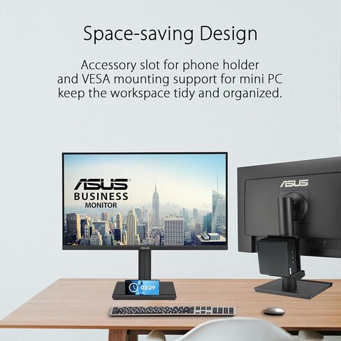 شاشة إرساء ASUS مقاس 24 بوصة USB-C (BE249CGN) - IPS، 120 هرتز، بدون إطار، RJ45، مكبرات صوت، ارتفاع قابل للتعديل، مريح، سلسلة تعاقبية، مزامنة الطاقة، العناية بالعين، قابلة للتركيب على الحائط وفقًا لمعايير VESA، ضمان 3 سنوات in Saudi Arabia