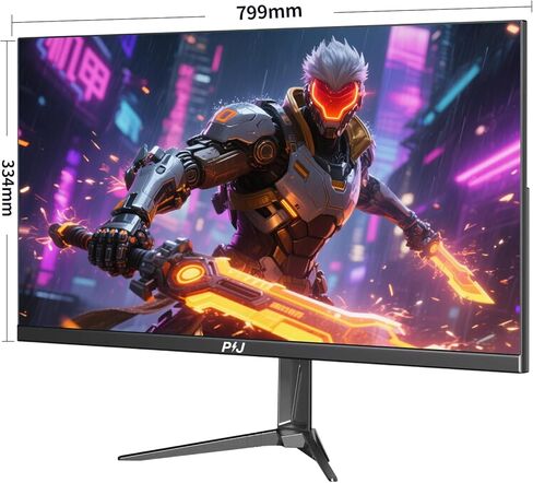 PIJ Gaming Monitor 34 inch IPS 165Hz, Ultrawide PC Screen 3440×1440P Ultra-Thin Zero Frame Computer Display for Home Office Business, DP, HDMI, Wall-Mounted, Black in Saudi Arabia