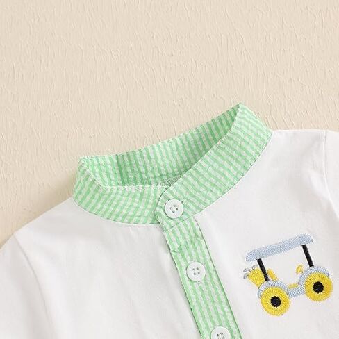 Toddler Baby Boys Summer Outfits Short Sleeve Embroidery T-shirt with Plaid Shorts Infant Summer Clothes Set in Saudi Arabia