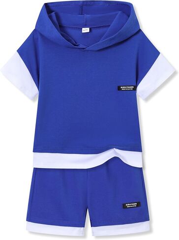 KIDLAGA Toddler Boys Summer Clothes Short Sleeve Top and Casual Shorts 2-Piece Kids Comfy Outfits Boys Sets Size 6-12 Years in Saudi Arabia