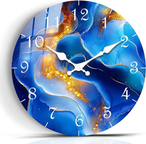 ساعة حائط ذهبية بيضاء لديكور المكتب تعمل بالبطارية 12 بوصة ساعات حائط مستديرة غير موقوتة ديكور لغرفة النوم وغرفة المعيشة in Kuwait
