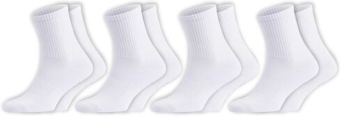 جوارب قطنية للكاحل مع وسادة - جوارب ربعية للرياضة بأساور مطاطية قوية ومقدمة معززة - للرجال والنساء - 4 أزواج in Kuwait