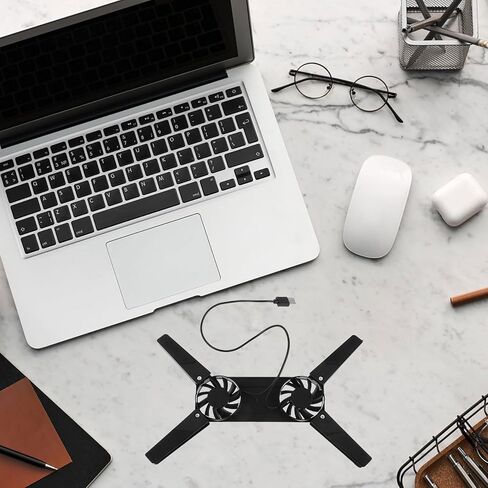 وسادة تبريد للكمبيوتر المحمول وحامل مع مروحة USB للاستخدام المكتبي، ملحقات كمبيوتر محمول قابلة للتعديل للألعاب والمكتب، حامل تبريد خفيف الوزن قابل للطي متوافق مع أجهزة الكمبيوتر المحمولة in Kuwait