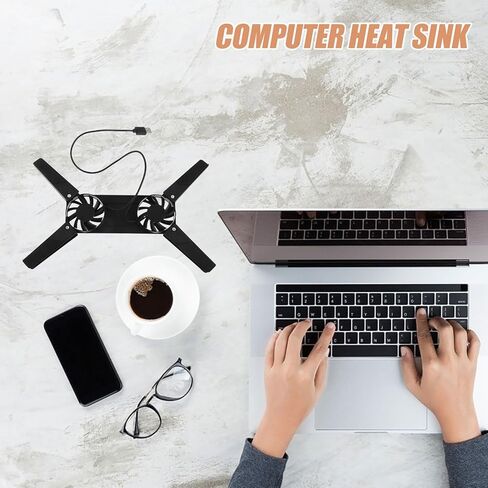 وسادة تبريد للكمبيوتر المحمول وحامل مع مروحة USB للاستخدام المكتبي، ملحقات كمبيوتر محمول قابلة للتعديل للألعاب والمكتب، حامل تبريد خفيف الوزن قابل للطي متوافق مع أجهزة الكمبيوتر المحمولة in Kuwait
