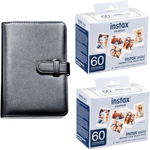 فيلم FUJIFILM INSTAX MINI الفوري (عبوة قيمة، 120 عرضًا) وألبوم صور Mini Instax بحجم 108 جيب in Kuwait