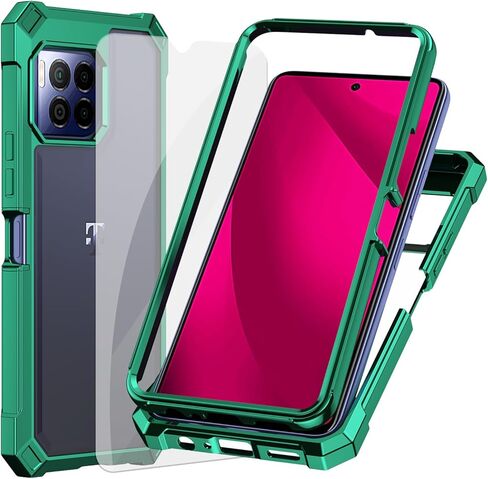 Ailiber for T-Mobile REVVL 7 Pro 5G Cell Phone Case, with Screen Protector, Dual Layer Shockproof Bumper, Clear Transparent Anti Yellowing, Slim [Scratch-Resistant] Cover for REVVL 7 Pro-Blue in Saudi Arabia