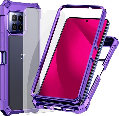 Ailiber for T-Mobile REVVL 7 Pro 5G Cell Phone Case, with Screen Protector, Dual Layer Shockproof Bumper, Clear Transparent Anti Yellowing, Slim [Scratch-Resistant] Cover for REVVL 7 Pro-Blue in Saudi Arabia
