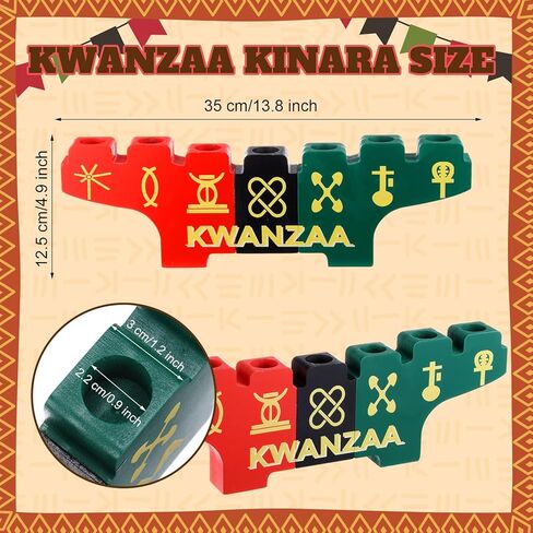 Mumufy Kwanzaa Kinara Kwanzaa Candle Holder Double Sided Wooden Celebration Decorations for Table Centerpiece African Heritage Holiday Party Decor(Stylish Style) in Saudi Arabia