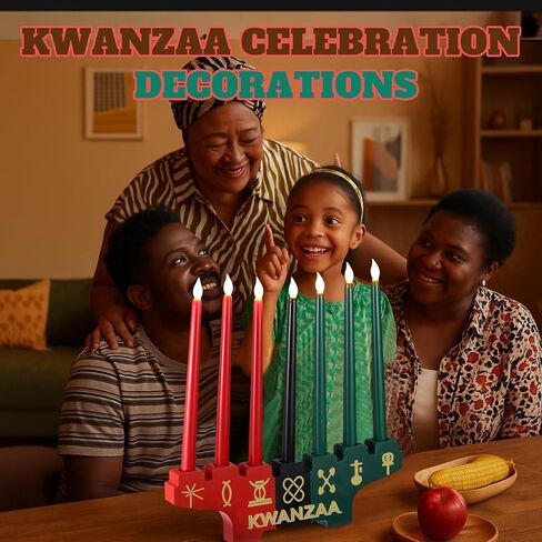 Mumufy Kwanzaa Kinara Kwanzaa Candle Holder Double Sided Wooden Celebration Decorations for Table Centerpiece African Heritage Holiday Party Decor(Stylish Style) in Saudi Arabia
