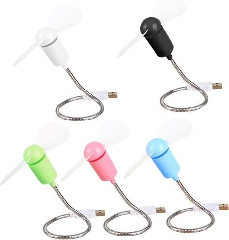 Zerodeko 5 قطعة مراوح USB صغيرة مرنة مراوح تبريد صغيرة محمولة هادئة لأجهزة الكمبيوتر المحمول مكتب استخدام ألوان عشوائية in Saudi Arabia