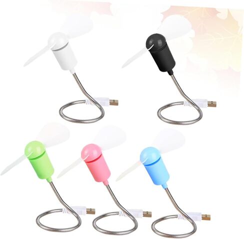 Zerodeko 5 قطعة مراوح USB صغيرة مرنة مراوح تبريد صغيرة محمولة هادئة لأجهزة الكمبيوتر المحمول مكتب استخدام ألوان عشوائية in Saudi Arabia