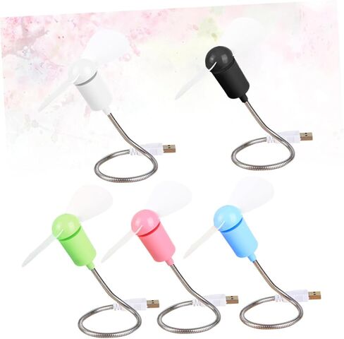 Zerodeko 5 قطعة مراوح USB صغيرة مرنة مراوح تبريد صغيرة محمولة هادئة لأجهزة الكمبيوتر المحمول مكتب استخدام ألوان عشوائية in Saudi Arabia