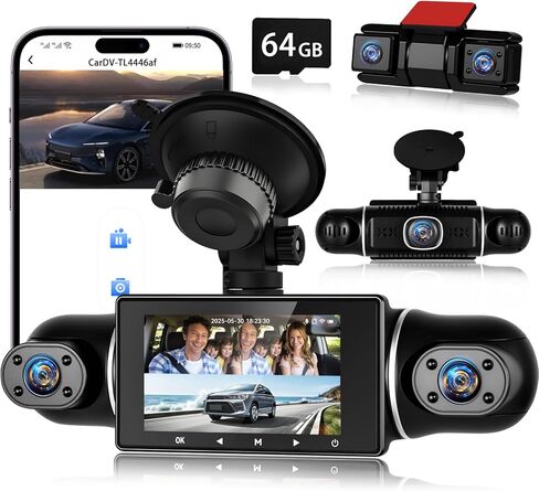 كاميرا NHOPEEW Dash Cam الأمامية والخلفية من الداخل، كاميرا Dash Cam 4 قنوات 3 بوصة شاشة IPS أمامية وخلفية مع 8 مصابيح رؤية ليلية بالأشعة تحت الحمراء، تسجيل حلقة، تسجيل 24 ساعة، مستشعر G، مساعدة عكسية in Saudi Arabia