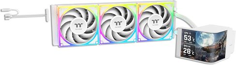 Thermaltake MAGCurve 360 Ultra CPU Liquid Cooler; Intel/AMD Compatible; 3x120mm 500~2500rpm TOUGHFAN EX ARGB;MAGForce 2.0; 6.67" AMOLED 60Hz;Swappable Fan Blades;TT RGB Plus 3.0; Snow;CL-W454-PL12SW-A in Saudi Arabia