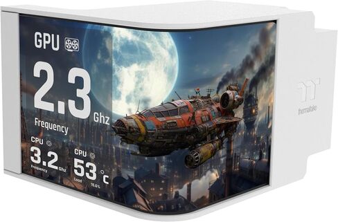 Thermaltake MAGCurve 360 Ultra CPU Liquid Cooler; Intel/AMD Compatible; 3x120mm 500~2500rpm TOUGHFAN EX ARGB;MAGForce 2.0; 6.67" AMOLED 60Hz;Swappable Fan Blades;TT RGB Plus 3.0; Snow;CL-W454-PL12SW-A in Saudi Arabia