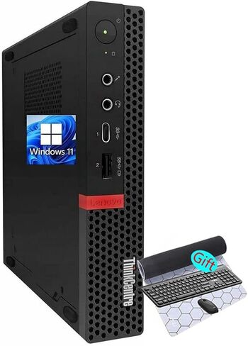 Lenovo ThinkCentre M920q Tiny Desktop Intel i5-8500T Up to 3.50GHz 32GB RAM New 512GB NVMe SSD Built-in AX210 Wi-Fi 6E BT HDMI Dual Monitor Support Wireless Keyboard and Mouse Win11 Pro (Renewed) in Saudi Arabia