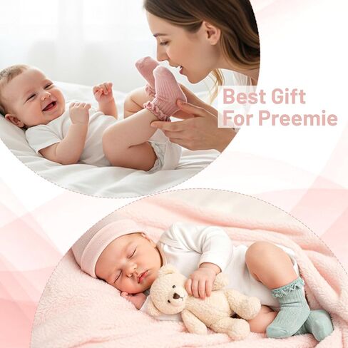 5 Pairs Baby Girl Ruffle Socks, Non Slip Grip Socks - Cotton Infant Ankle Sock for 0-12 Months Newborn Toddlers (White, Pink, Peach, Purgundy, Green) in Saudi Arabia