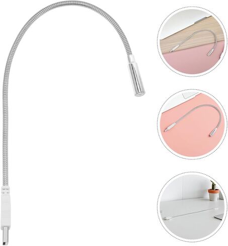 MERRYHAPY 2 قطعة ضوء لوحة مفاتيح USB LED مع معقوفة معدنية مرنة، مصباح قراءة محمول للعناية بالعين لأجهزة الكمبيوتر المحمول والكمبيوتر المحمول، ضوء ليلي USB صغير للاستخدام المكتبي in Kuwait