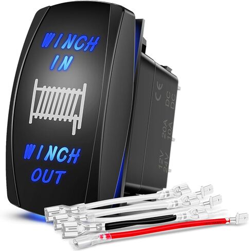 Nilight - 90001B LED Light Bar Rocker Switch 5Pin Laser On/Off LED Light 20A/12V 10A/24V مجموعة أسلاك توصيل لشاحنات الجيب، ضمان لمدة عامين، أزرق in Kuwait