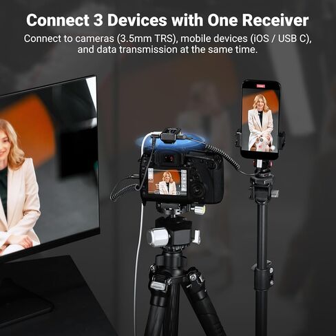 NEEWER NL-116AI لوحة إضاءة فيديو LED مقاس 9 بوصات مع حامل ثلاثي القوائم للمكتب + ميكروفون لاسلكي CM28 PRO لأجهزة iPhone iPad Android وكاميرا الكمبيوتر الشخصي، 3200~5600K تصوير فوتوغرافي وتسجيل فيديو وإضاءة متدفقة in Saudi Arabia