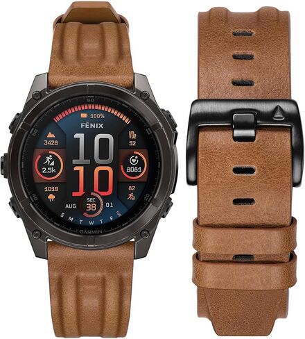 سوار Dhwazz للرجال لـ Fenix ​​8 51 مم / 7X / 6X Pro / 5X Plus، حزام سريع التركيب 26 مم من الجلد الأصلي لـ Garmin Instinct 3 Solar 50 مم / Epix Pro 51 مم in Kuwait