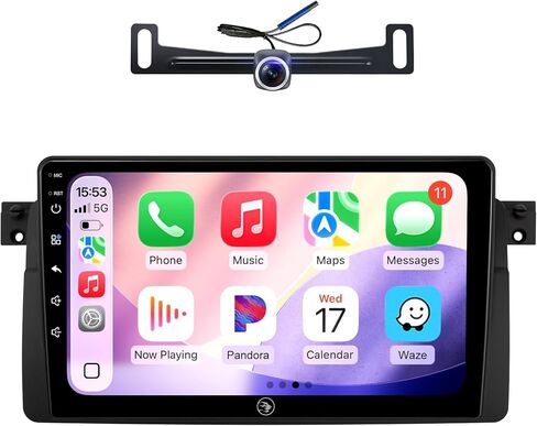 وحدة رأس ستيريو راديو السيارة أندرويد 9 بوصة لسيارة BMW 3 Series 1999-2005(E46) مع Carplay Android Auto Camera Mirroring Touch Screen GPS Navigation استبدال in Saudi Arabia
