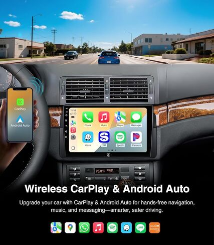 وحدة رأس ستيريو راديو السيارة أندرويد 9 بوصة لسيارة BMW 3 Series 1999-2005(E46) مع Carplay Android Auto Camera Mirroring Touch Screen GPS Navigation استبدال in Saudi Arabia