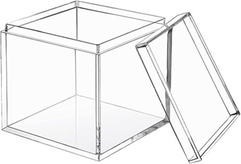 KissYou Acrylic Box Clear Display Boxes with Lid Transparent Square Cube Storage Box Organizer Containers for Wedding,Birthday Decorations in Saudi Arabia
