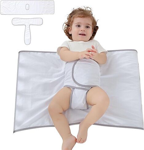 Gonetre Cotton Swaddle Blanket with Detachable Belly Band Prevent Rolling Over and Soothe Baby Sleep Suitable for Newborns and Infants in Saudi Arabia