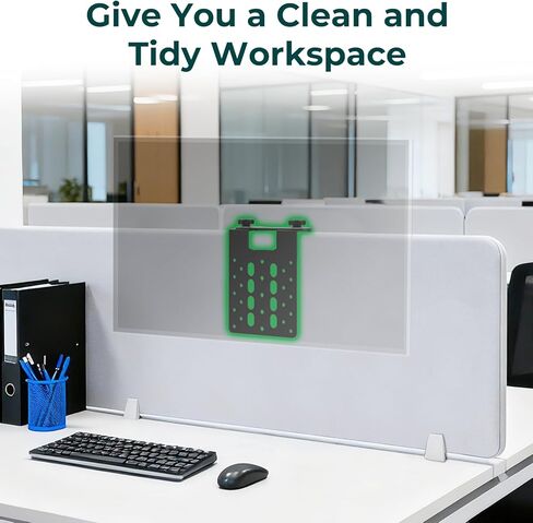 Metal Office Cubicle Monitor Mount Bracket VESA Monitor Mount Stand Adjustable Clamp Mount for Desk Partition, 13" - 32" Cubicle Monitor Hanger, Clamp Hook Top Holds Up to 17.6 lbs, Black in Saudi Arabia