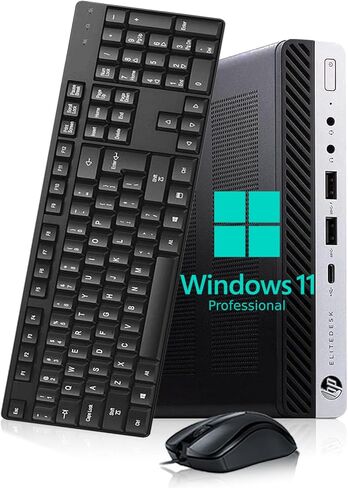 HP EliteDesk 800 G4 Mini Business Desktop Computer PC, Intel Core i5-8500, 8GB RAM DDR4, 256GB SSD, Mouse & Keyboard, 2 DisplayPorts, WiFi & Bluetooth, Windows 11 Pro (Renewed) in Kuwait