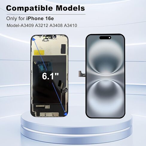 ZOETEC Screen Replacement for iPhone 16e LCD Retina Display 3D Touch Screen Digitizer Frame Assembly with Repair Tool Kits, Waterproof Adhesive, Tempered Glass in Saudi Arabia