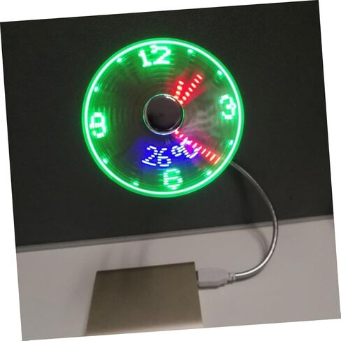USB Clock Fan with Light Real-time Display Portable Mini USB Cooling Fan for Office Home Use Quiet Personal Gadget in Saudi Arabia