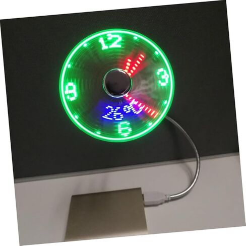 مروحة ساعة USB محمولة مع شاشة عرض LED للوقت، مروحة تبريد صغيرة قابلة لإعادة الشحن للسفر في المكتب المنزلي in Kuwait