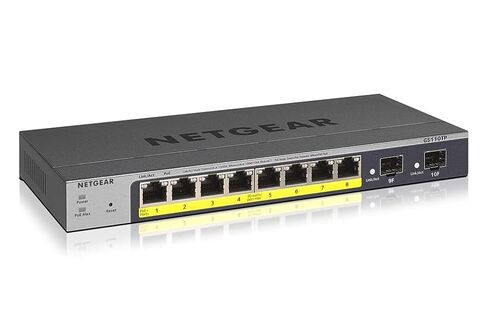NETGEAR (GS110TPv3) 8-Port Gigabit PoE+ Ethernet Smart Managed Pro Switch with 2 SFP Ports and Cloud Management in Saudi Arabia