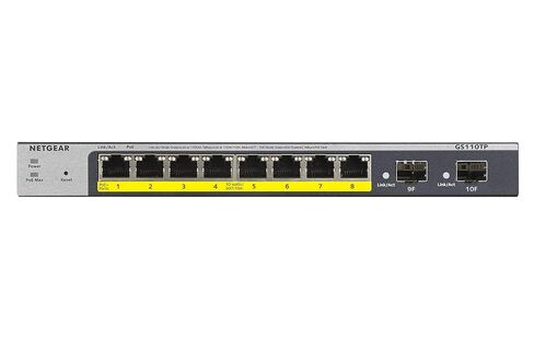 NETGEAR (GS110TPv3) 8-Port Gigabit PoE+ Ethernet Smart Managed Pro Switch with 2 SFP Ports and Cloud Management in Saudi Arabia