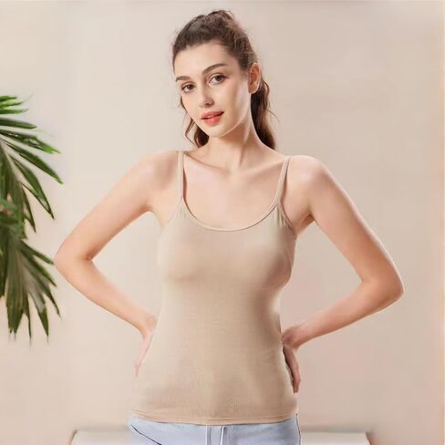 Women's Camisole with Adjustable Straps and Elegant Scoop Neckline Comfort Fit Tank Top for Everyday Wear in Saudi Arabia
