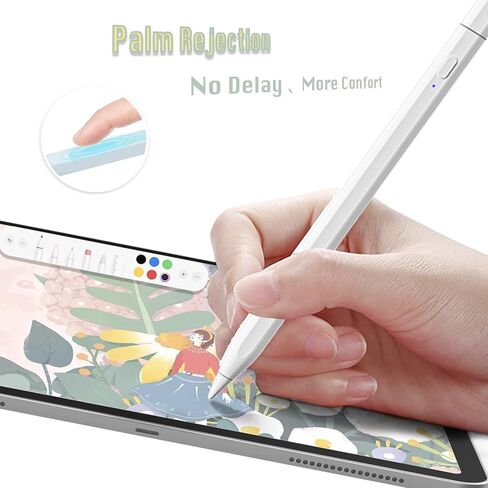 قلم شاشة لجهاز iPad 2018-2025، مفتاح سهل الاستخدام وقلم USB-C للشحن السريع، رفض راحة اليد، حساسية للإمالة، اتصال أكثر استقرارًا in Saudi Arabia
