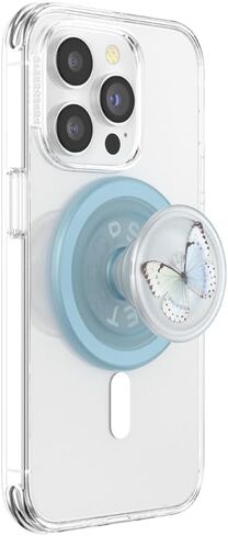 PopSockets Phone Grip for MagSafe with Kickstand, Magnetic Stand, Swappable Top, Secure Hold for iPhone MagSafe Cases, Phone & Tablet Grip - Whisper Moth in Saudi Arabia