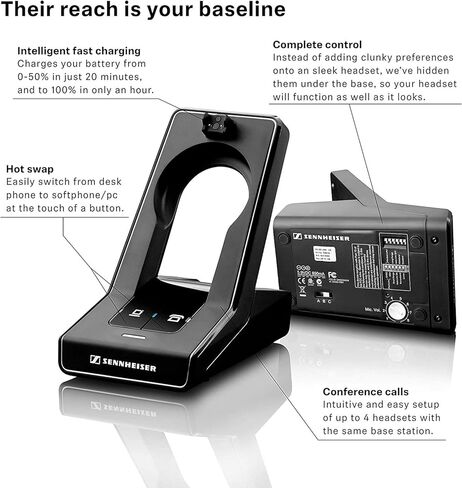 Sennheiser SD PRO1 ML Wireless Headset - PC & Desk Phone - MS Teams, Skype for Business, Lync, Compatible with Voice & Video Computer Apps - Zoom, Meet, Webex, Business Desk Phones, Mac, PC Ready in Saudi Arabia