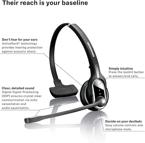 Sennheiser SD PRO1 ML Wireless Headset - PC & Desk Phone - MS Teams, Skype for Business, Lync, Compatible with Voice & Video Computer Apps - Zoom, Meet, Webex, Business Desk Phones, Mac, PC Ready in Saudi Arabia