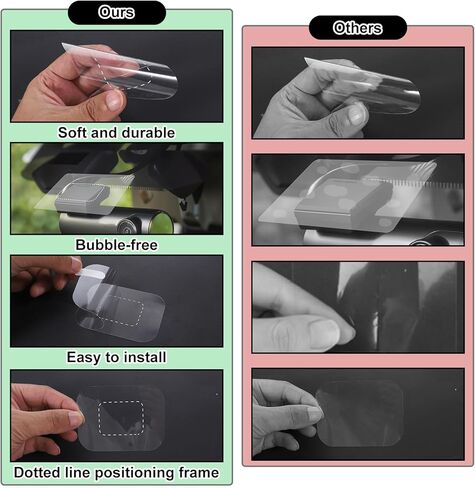 8 Pcs Windshield Electrostatic Sticker, Windshield Sticker Static Cling Window Films Electrostatic Protection Film Clear Weatherproof Stickers Car Window Stickers for Mounting Dashcam Anti-Scratch in Kuwait