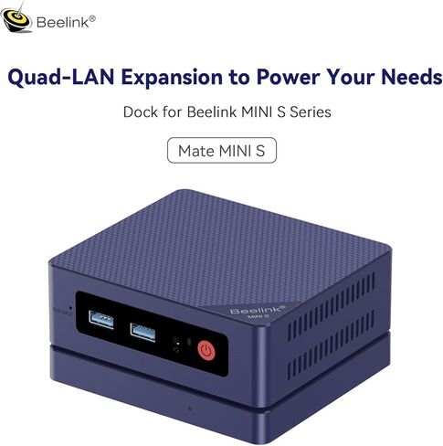 Mate Mini-S، محول USB-C بسرعة 10 جيجابت في الثانية إلى Quad 2.5G LAN (4×2.5 جيجابت)، حامل ألومنيوم فائق النحافة مقاس 14.8 ملم، مزود بمنفذ USB، لأجهزة الكمبيوتر الصغيرة/أجهزة الكمبيوتر المحمولة/أجهزة الكمبيوتر المكتبية - رمادي فضائي in Kuwait
