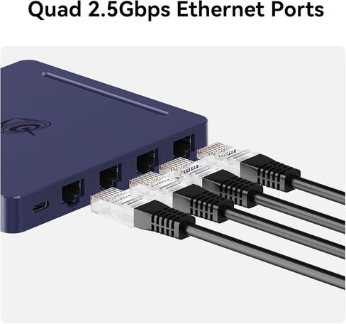 Mate Mini-S، محول USB-C بسرعة 10 جيجابت في الثانية إلى Quad 2.5G LAN (4×2.5 جيجابت)، حامل ألومنيوم فائق النحافة مقاس 14.8 ملم، مزود بمنفذ USB، لأجهزة الكمبيوتر الصغيرة/أجهزة الكمبيوتر المحمولة/أجهزة الكمبيوتر المكتبية - رمادي فضائي in Kuwait