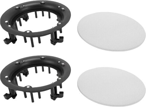 Ceiling Speaker Grille Covers, 2Pcs White Round Commercial Ceiling Speaker Grill for Speaker, Speaker Decorative Ring DIY Speaker Accessory Part in Saudi Arabia